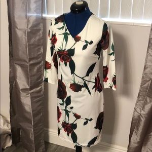 Beautiful rose print body on dress. NEVER WORN!!!